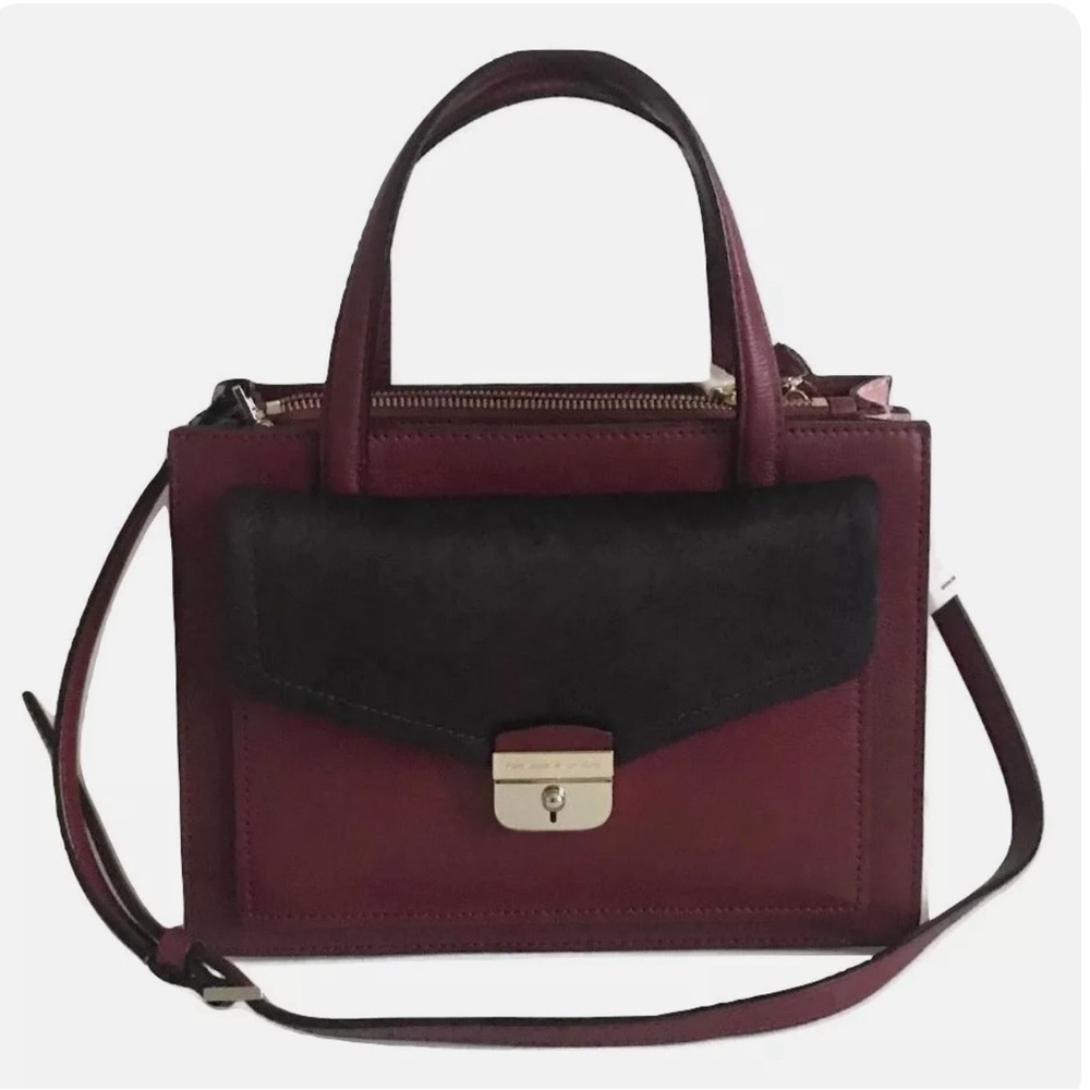 Kate Spade SMALL ZARINAH Hyde Place Leather/Calf Hair Satchel Bag Handbag